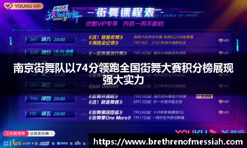 南京街舞队以74分领跑全国街舞大赛积分榜展现强大实力