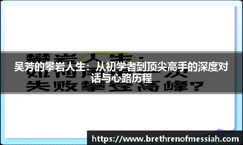 吴芳的攀岩人生：从初学者到顶尖高手的深度对话与心路历程
